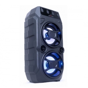 Gembird SPK-BT-13 portable bluetooth karaoke speaker 2x5W, FM, USB, SD, 3,5mm, MIC 6,35mm, LED, black