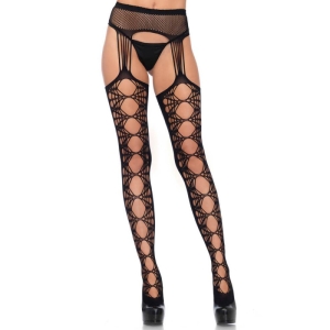 Net opaque stockings, black, O/S, LEGAV07543