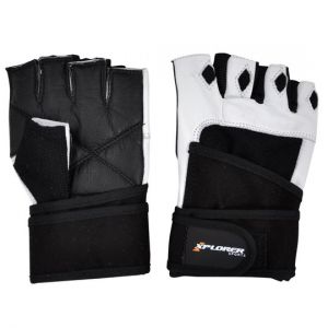 XPLORER fitnes rukavice (bele-koža), 06652