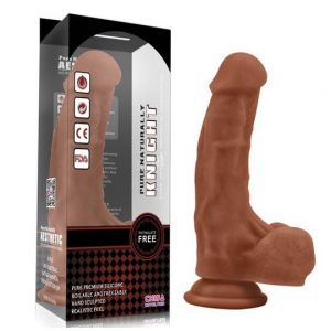 Chisa Novelties braon dildo sa testisima napravljen od silikona, CHISA00074