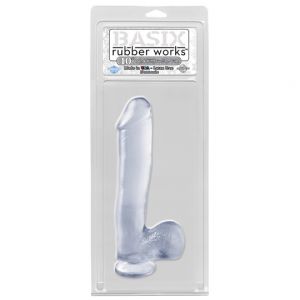 Pipedream basix rubber kristalno providni dildo, PIPE422220