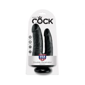 Pipedream king cock crni realistični dupli dildo, PIPE551223