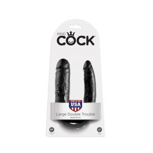 Pipedream king cock veliki dupli dildo u crnoj boji, PIPE551523