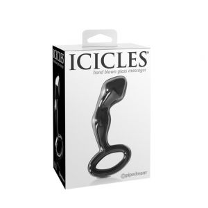 Pipedream icicles no 46 intimni analni dildo od crnog stakla, PIPE294623