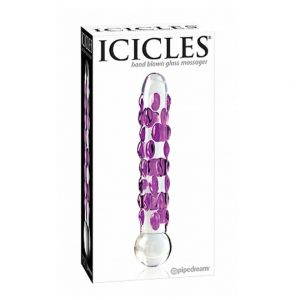 Pipedream icicles - stakleni dildo sa ljubičastim detaljem, PIPE290700