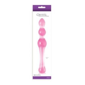 NS Novelties crystal small kegel pink kugličast stakleni dildo, NSTOYS0140