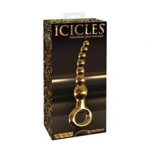 Pipedream icicles gold edition go9 intimni masažer od stakla obojen zlatom, PIPE298827