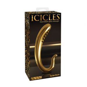 Pipedream icicles gold edition go3 luksuzni zlatni stakleni dildo, PIPE298227