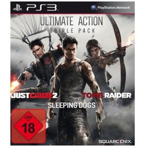 PS3 Ultimate Action Pack - (Just cause 2 + Sleeping Dogs + Tomb Raider)