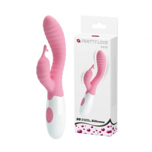 Pretty love roze vibrator sa klitoralnim stimulatorom, D01238