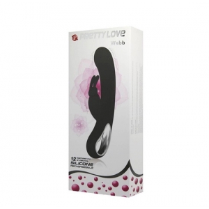 Pretty love crni silikonski vibrator sa dodatkom zeka, D00970