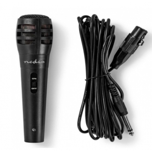 Nedis MPWD15BK karaoke mikrofon, 6.35mm -75 dB+/-3dB sensitivity, 80 Hz-12 kHz, 5.0m