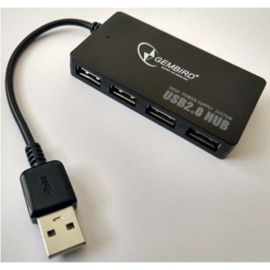 Gembird UHB-U3P4-03 USB 3.0 4-port HUB, storage speed 5Gbps, black (527)