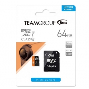 TeamGroup MICRO SDXC 64GB UHS-I +SD adapter TUSDX64GUHS03