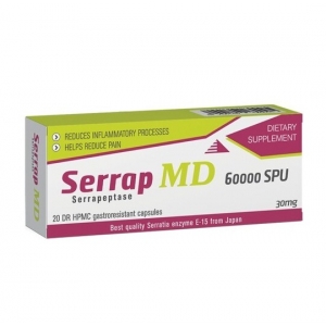 Chrispa Alpha Pharmaceuticals S.A serrap MD 60000 SPU najkvalitetnija i najčistija serapeptaza (20 kapsula)
