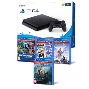 Konzola Playstation 4 500GB Black Slim + 3 HITS igre + God of War 4