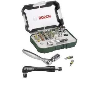Bosch accessories promoline 2607017392 bit set 27-piece Slot, Pozidriv, Phillips, Allen, Star incl. torque wrench