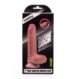 7 inch Dual-layered Real Silicone Dildo, LVTOY00001/ 6559