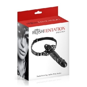 Double Penis Gag Black, 6060300010