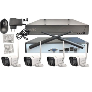CAM-IP3MP-WiFiKITXM4 GMB kamera 3 mpix set wifi 4 kamere full color app xmeye sa mikrofonom