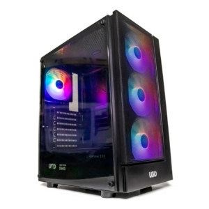 UGD kućište hammer 3313, ATX, providna stranica, ugrađena 4xRGB kulera, crno