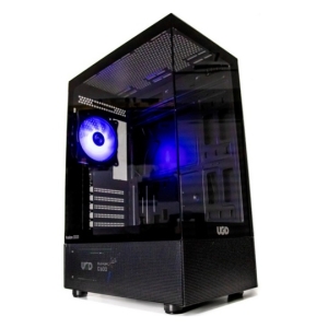 UGD kućište fusion 3333 ATX, staklena prednja i bočna strana, ugrađen 1x ARGB kuler, crno