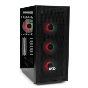 UGD kućište elite 3718 Midi Tower, ATX, ugrađena 4 RGB kulera, crno