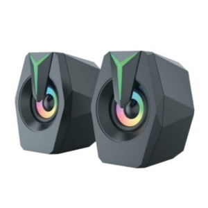 Gembird SPK-B26 stereo zvučnici black LED, 2.0 inch, 6W RMS (2x3W) USB pwr, volume control, 3,5mm