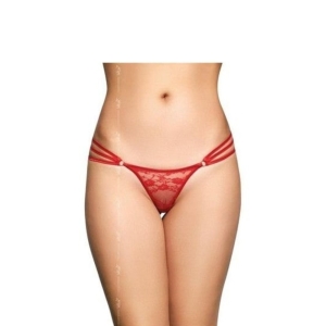 SoftLine crvene tange sa tri trake i čipkom, S/M, 840
