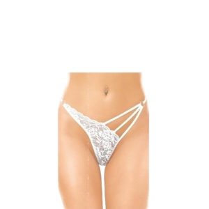 SoftLine asimetrične bele tange sa trakicama i čipkom, M/L, 448x